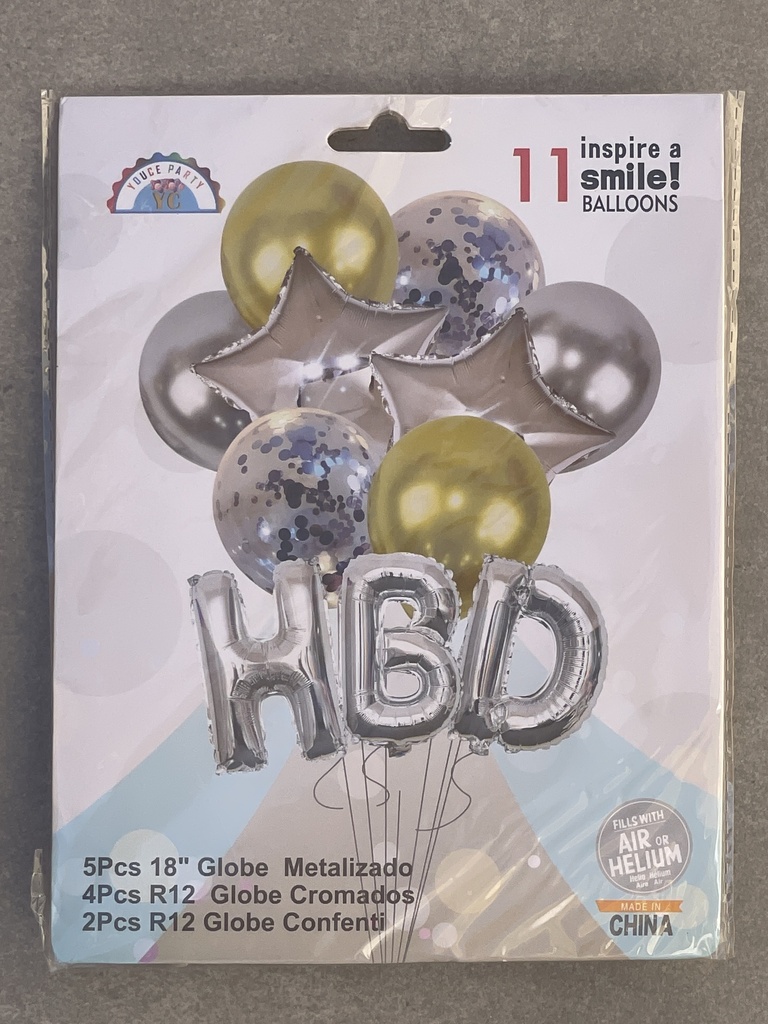 Globos HBD 11 piezas