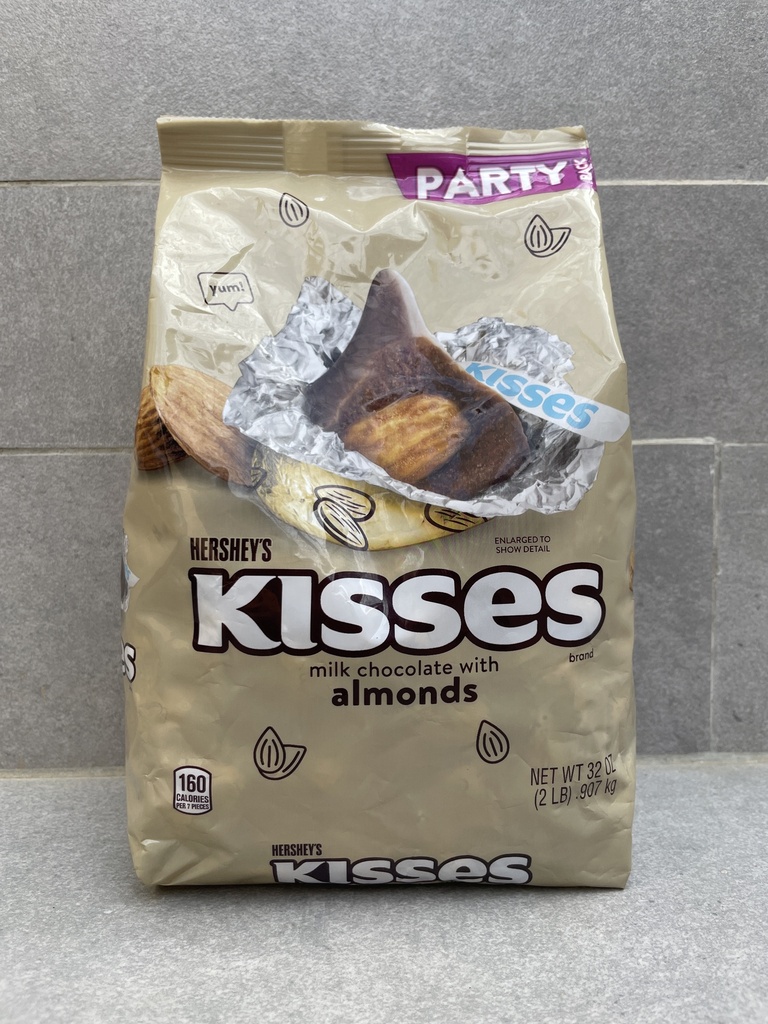 Bolsa kisses Hersheys relleno de almendras 907 gr