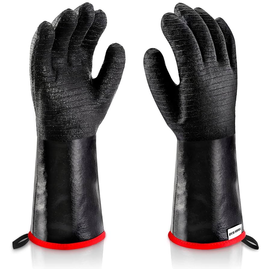 GUANTES IMPERMEABLES NEOPRENO LARGOS COCINA/PARRILLERAS/HORNOS RESITENTES AL CALOR 500°C (14")