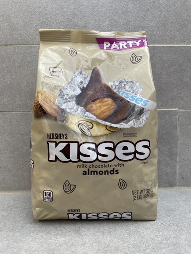 Bolsa kisses Hersheys relleno de almendras 907 gr