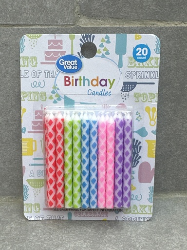 Velas de colores variados 20 piezas